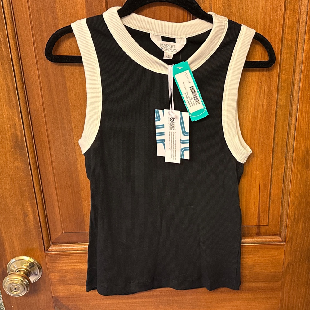 Market & Spruce Black and White Tank Top